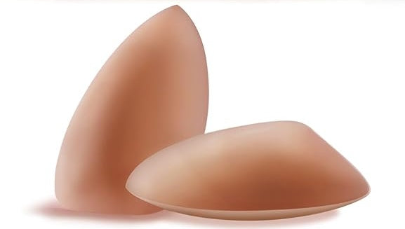 Triangle Nipple Covers for Women, Reusable Adhesive Silicone Pasties -Almond